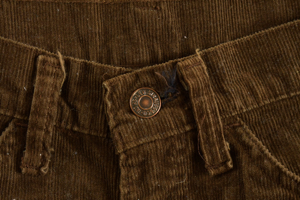 Vintage 1970s Brown Corduroy Levis Trousers Size 28 x 31