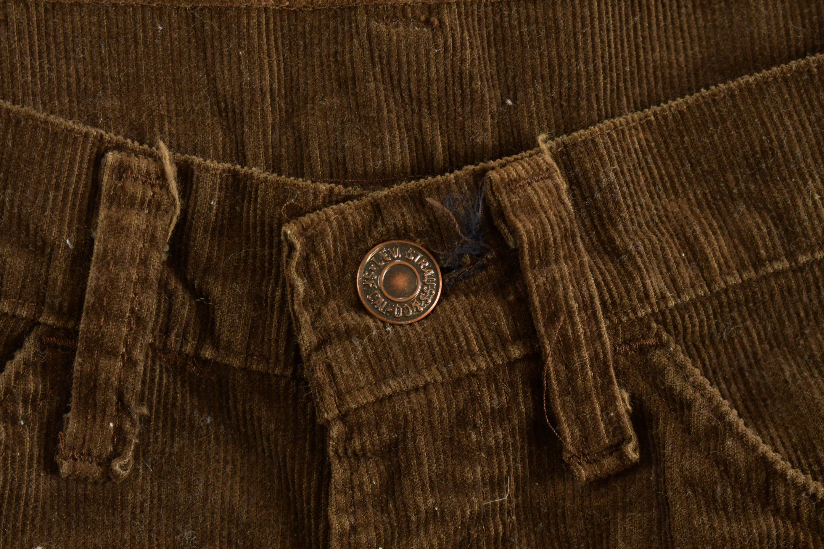 Vintage 1970s Brown Corduroy Levis Trousers Size 28 x 31
