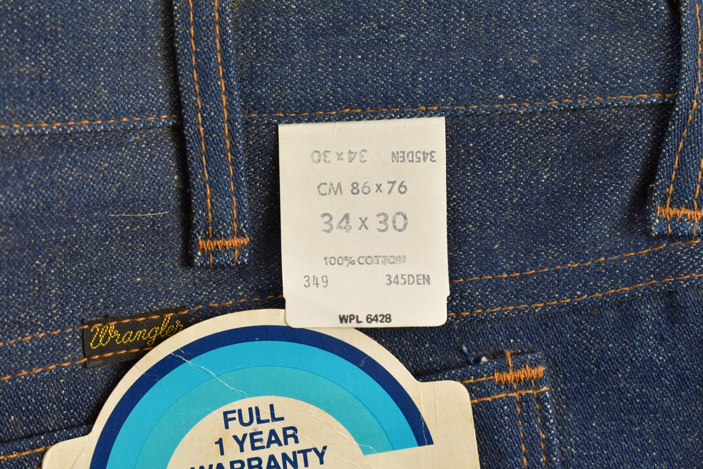 Vintage 1970s Deadstock Wrangler Boot Flare Jeans Size 34 x 29