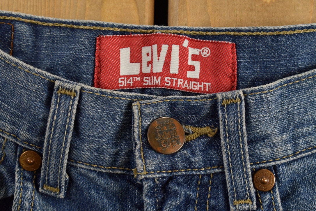 Vintage 514 Levi's Youth Jeans Size 16 Slim / Blue / Mid Wash / Vintage Denim  / Vintage Levis / Straight Cut