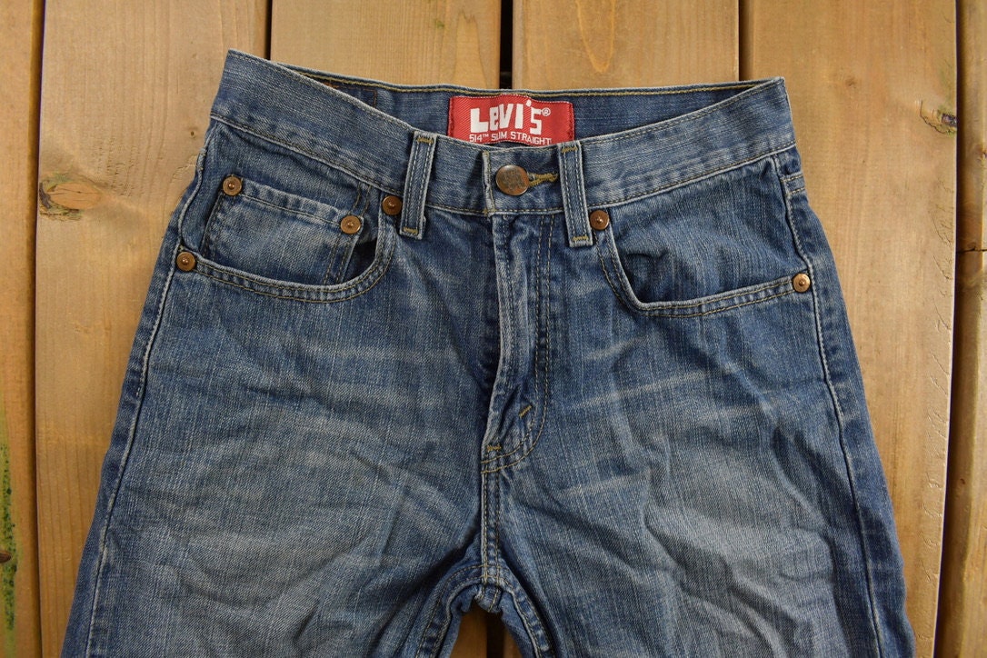 Vintage 514 Levi's Youth Jeans Size 16 Slim / Blue / Mid Wash / Vintage Denim  / Vintage Levis / Straight Cut