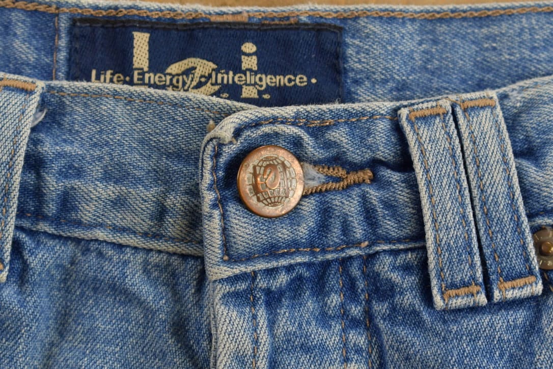 Vintage 1990s L.E.I Blue Denim Baggy Jeans 26 x 30 / Life, Energy, Intelligence / American Vintage / Streetwear Fashion / Vintage Pants