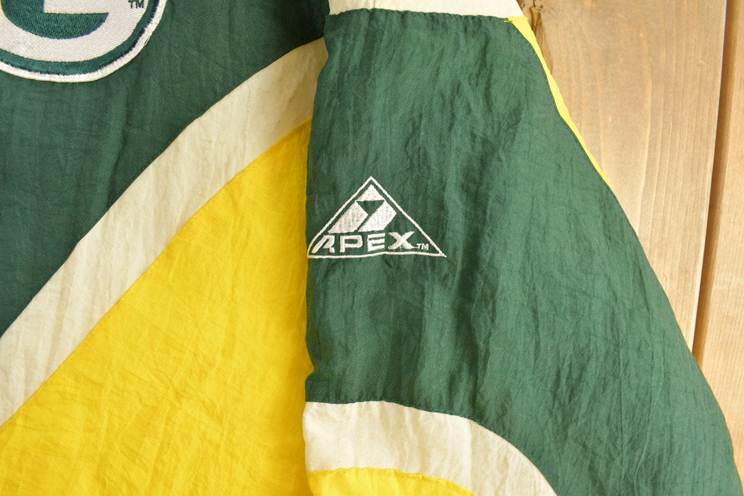 Vintage 1990s Green Bay Packers Apex One Pro Line Puffer Jacket / Vintage Packers / Color Block / Sportswear / Patchwork / Embroidered