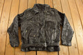 Vintage 1990s Leather American Eagle Embroidered Jacket