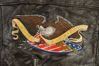 Vintage 1990s Leather American Eagle Embroidered Jacket