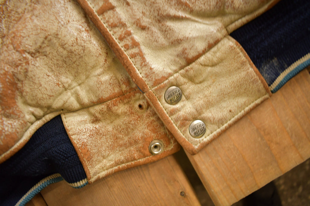 Vintage 1990s Avirex USA Genuine Leather Varsity Jacket