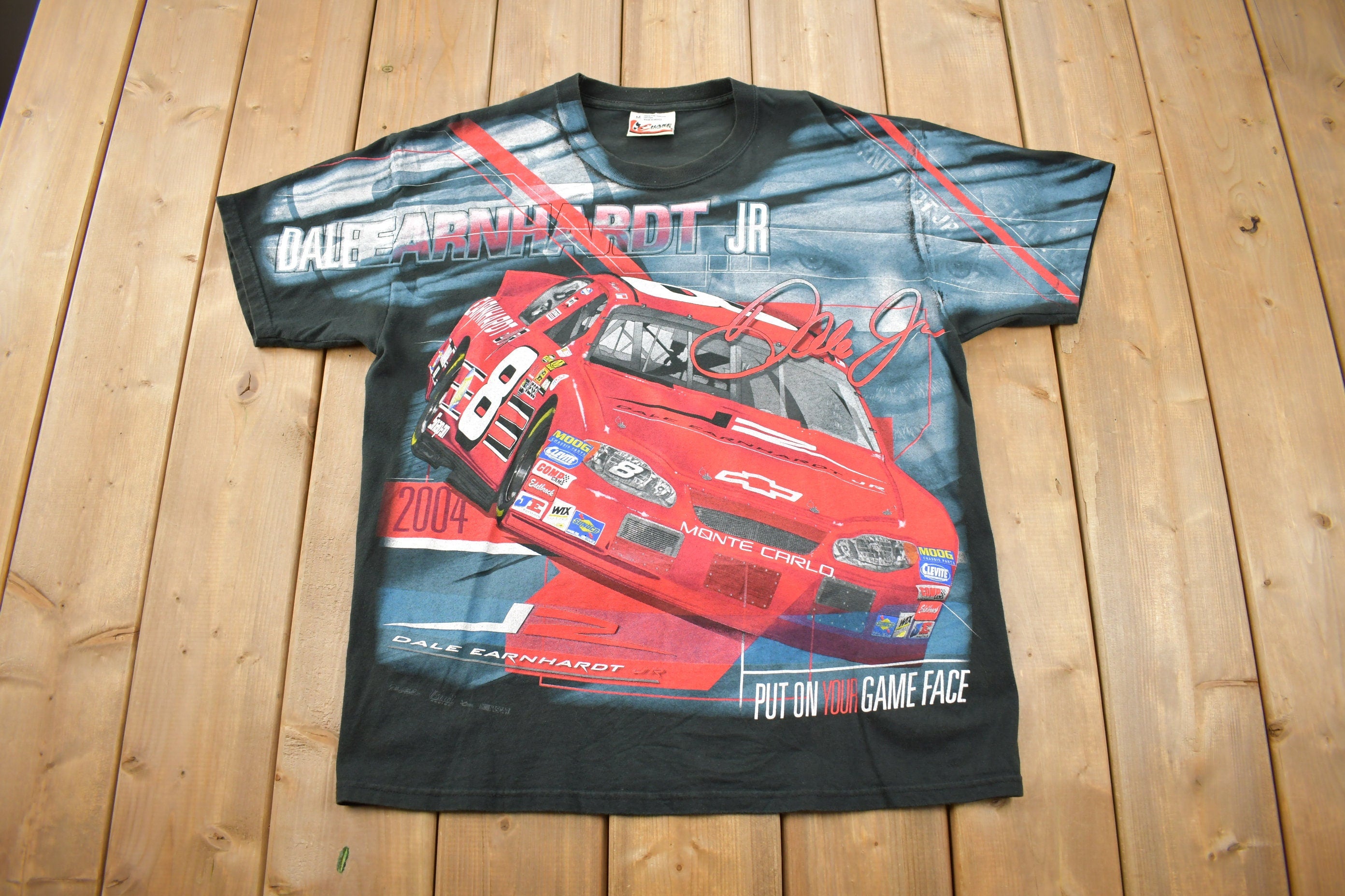 Vintage 1990s Dale Earnhardt All Over Print NASCAR T-Shirt