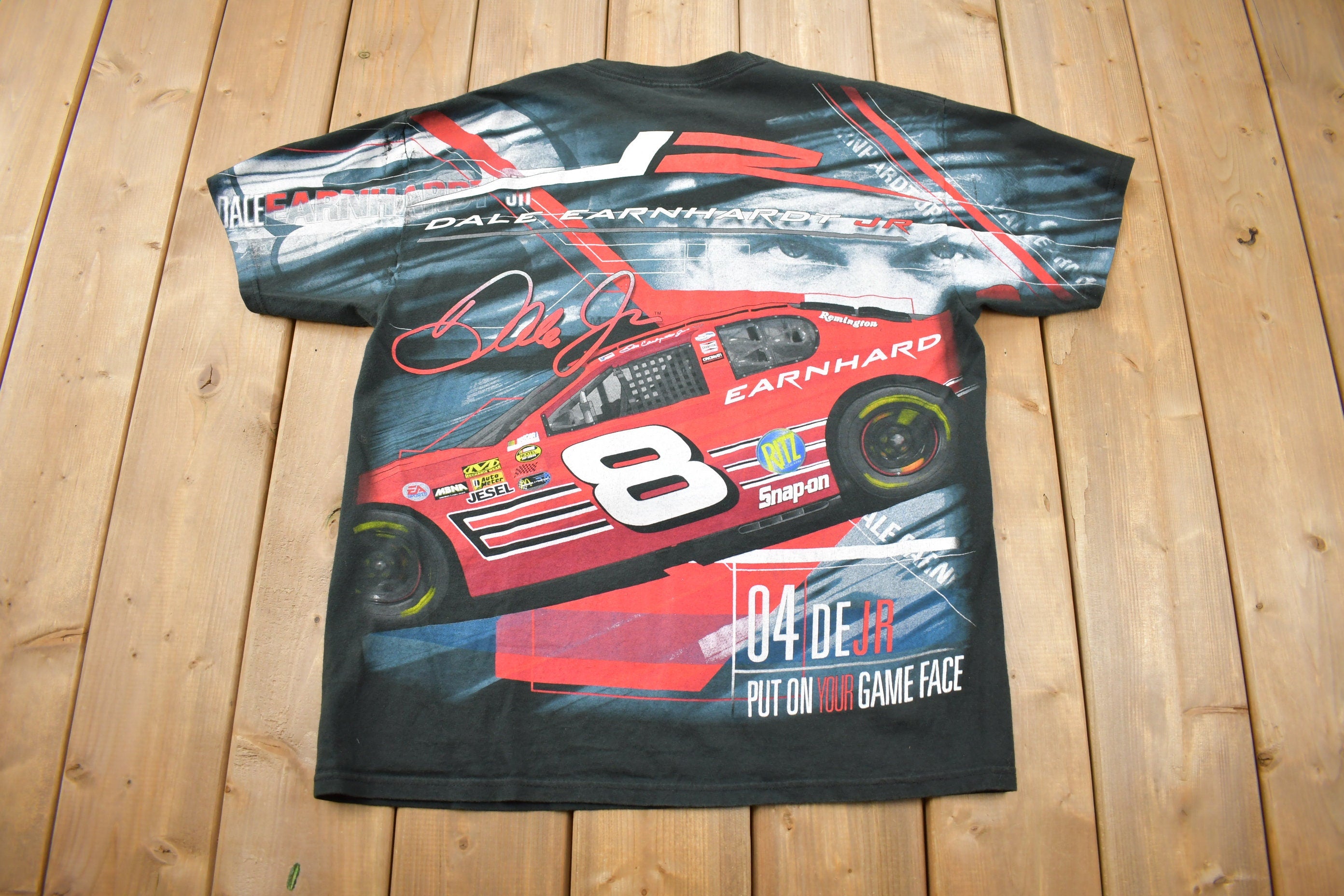 Vintage 1990s Dale Earnhardt All Over Print NASCAR T-Shirt