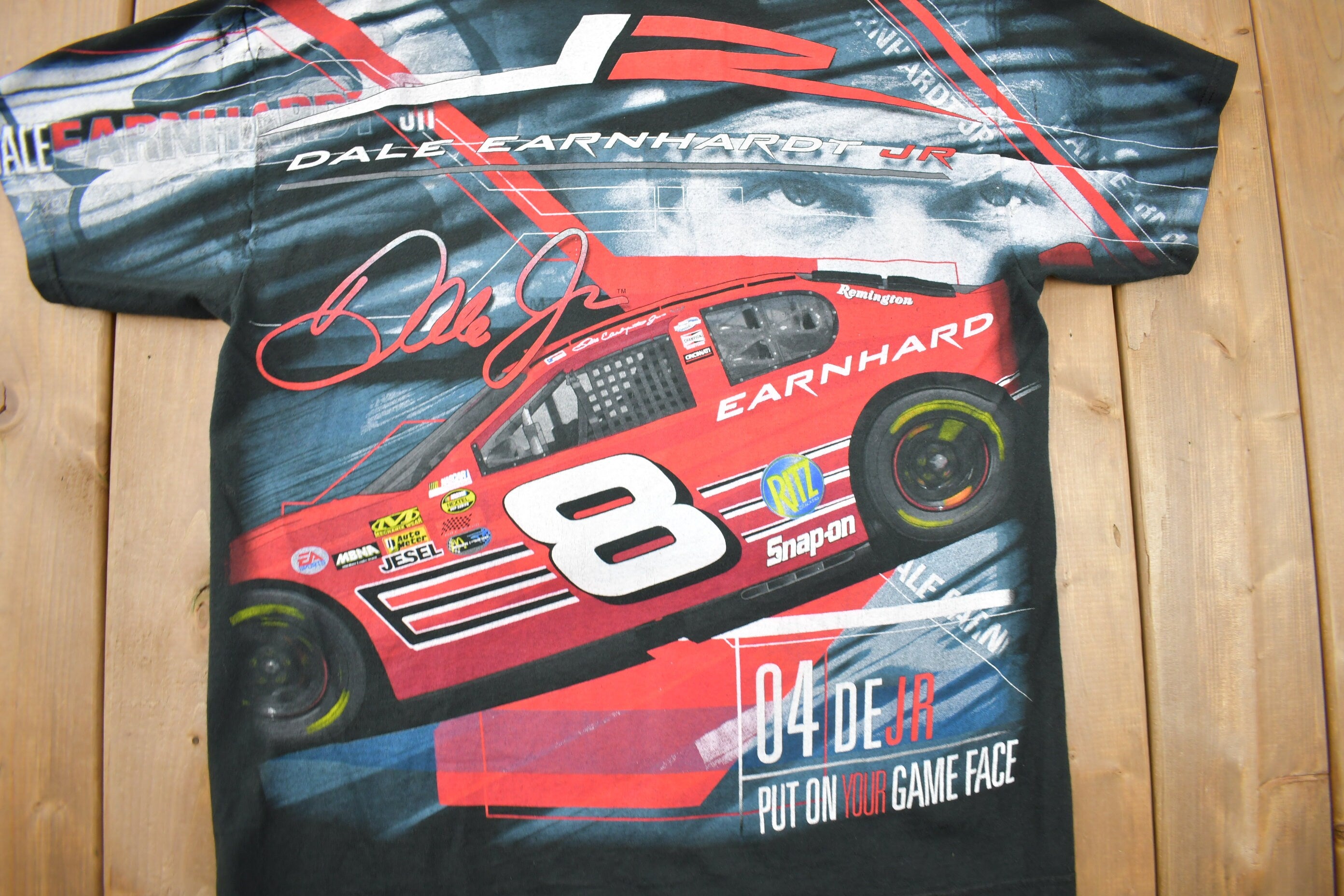 Vintage 1990s Dale Earnhardt All Over Print NASCAR T-Shirt