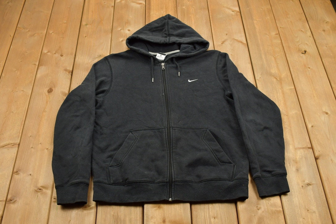 Vintage 1990s Nike Embroidered Swoosh Zip Up Hoodie / Nike / Sportswear / Streetwear / Athleisure / 90s Nike Hoodie / Nike Sweater / Blank