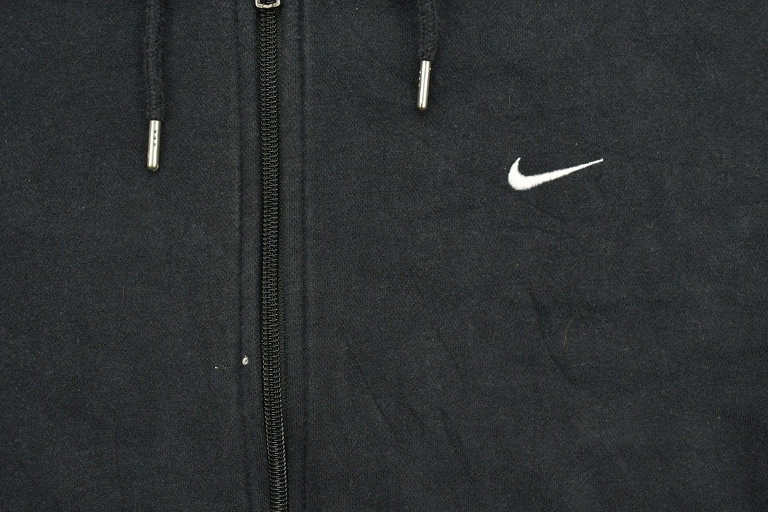 Vintage 1990s Nike Embroidered Swoosh Zip Up Hoodie / Nike / Sportswear / Streetwear / Athleisure / 90s Nike Hoodie / Nike Sweater / Blank