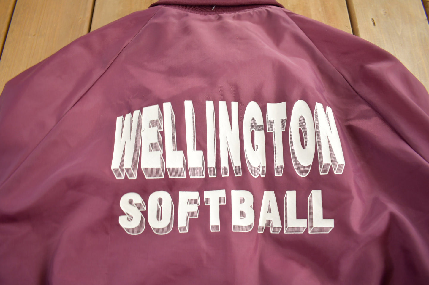 Vintage 1990s Wellington Softball Jacket / Snap Button / Holloway / Souvenir Jacket / Sportswear