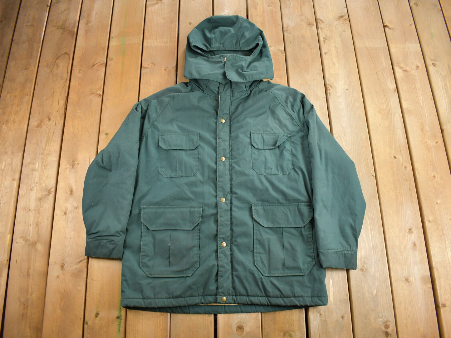 Vintage 1990s Woolrich Forest Green Winter Jacket / Vintage Woolrich / Made In USA / Puffer Jacket