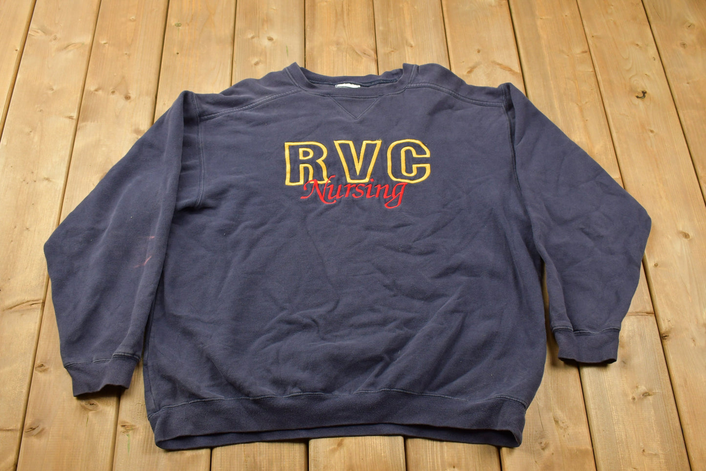 Vintage 1990s RVC Nursing Veterinary College Crewneck / Embroidered / Veterinary Sweatshirt / Animal Theme / Americana / Collegiate Sweater