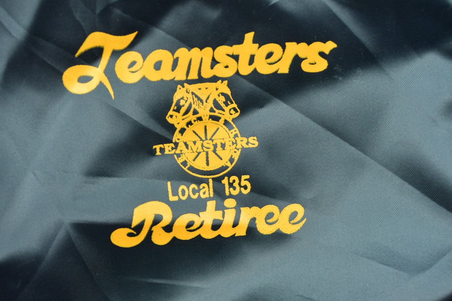 Vintage 1980s Teamsters Local 135 Satin Bomber Jacket / Athleisure / Chain Stitch / Streetwear / Sportswear / Retiree / Union / Indianapolis