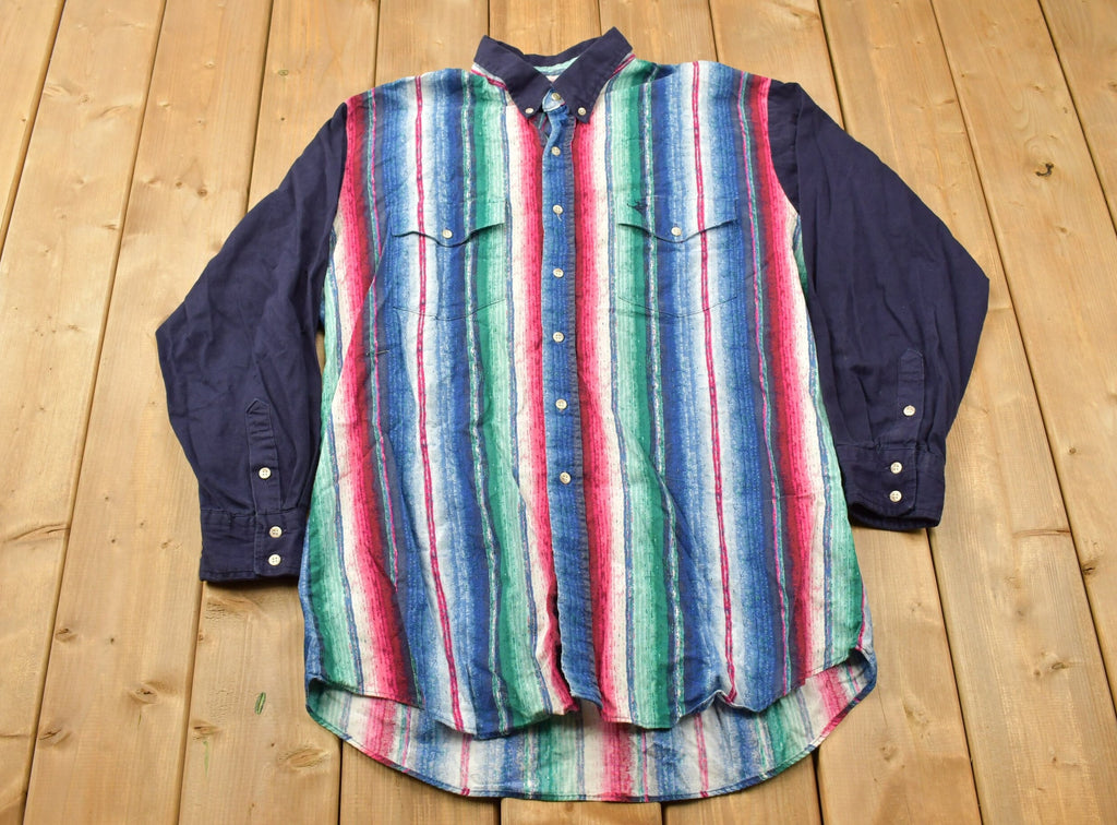Vintage 1990s Lone Roo Roper Western Button Up Shirt