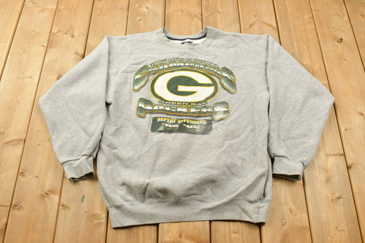 Vintage 1990s Green Bay Packers Starter NFL Crewneck Sweatshirt / Made In USA / Football / Sportswear / Americana / 1996 NFC Central / 1995