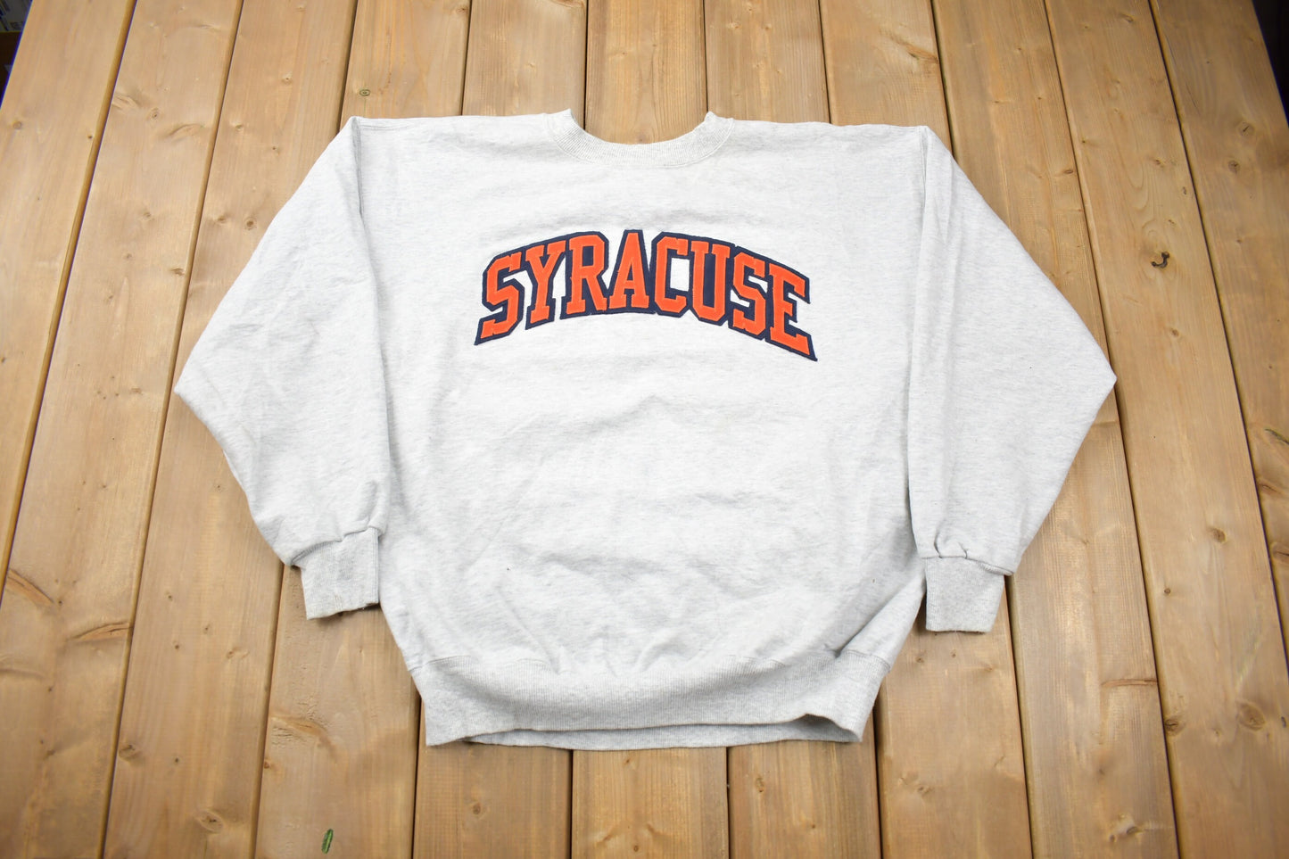 Vintage 1990s Syracuse University Collegiate Crewneck / Embroidered / NCAA Sweatshirt / Sportswear / Americana