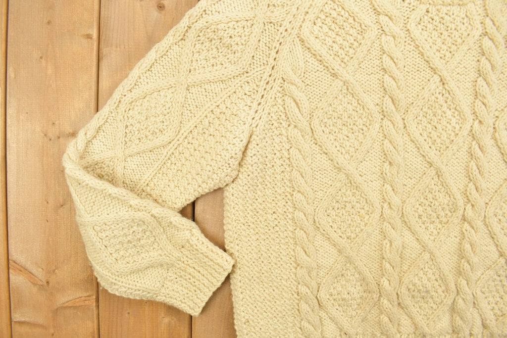 Vintage 1990s 3D Cable Knit Sweater