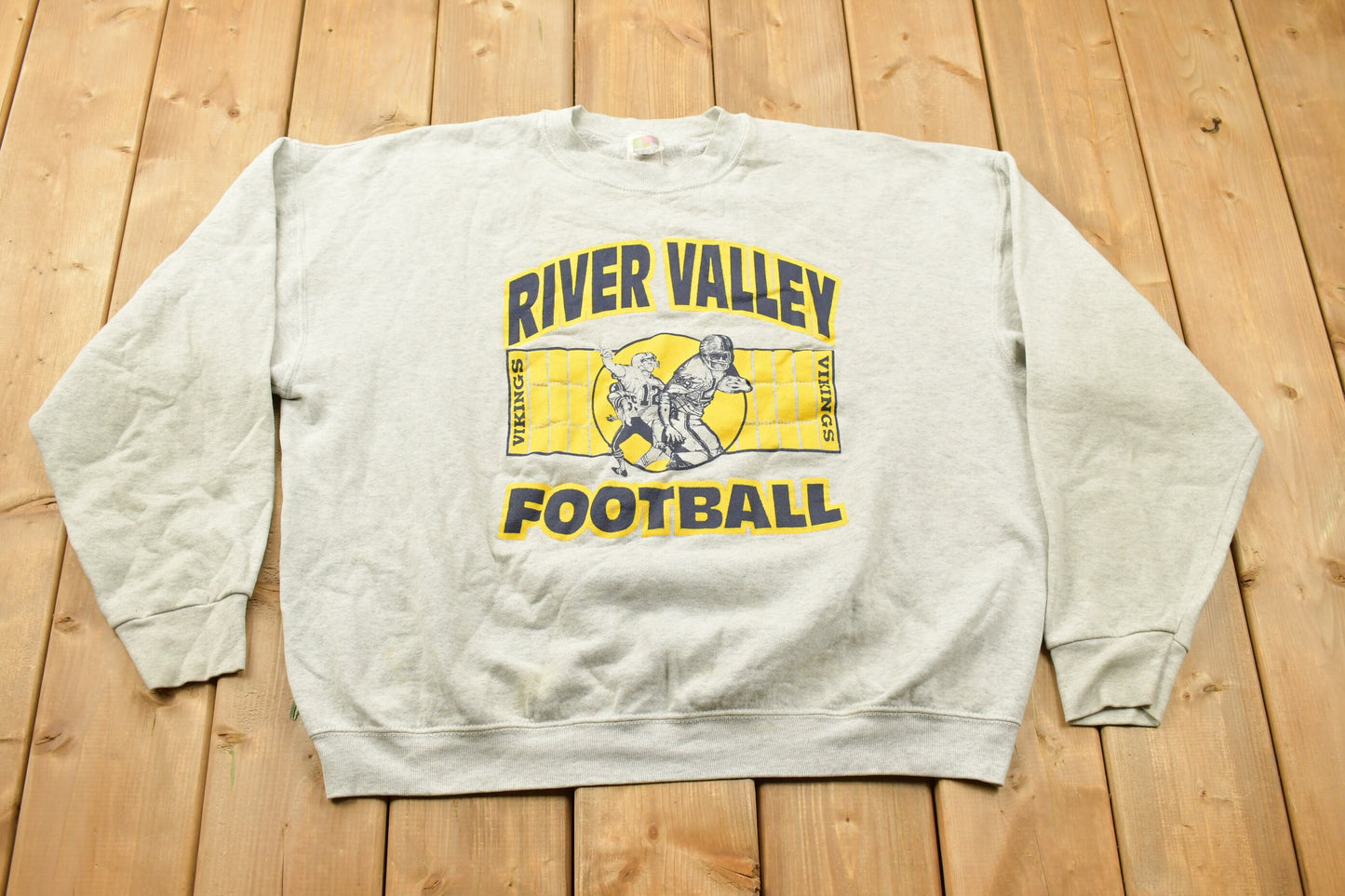 Vintage 1990s River Valley Vikings Football Collegiate Crewneck / Blairsville / NCAA Sweatshirt / Sportswear / Americana / Pennsylvania