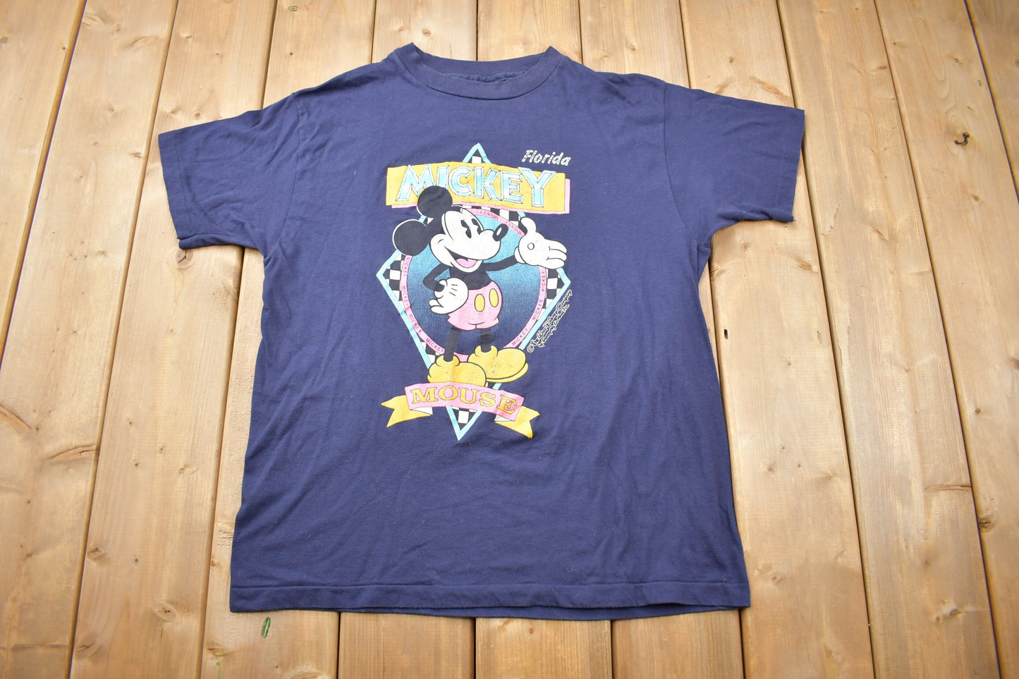 Vintage 1990s Mickey Mouse Florida Graphic T-Shirt / Souvenir T Shirt / American Streetwear / Vintage Disney