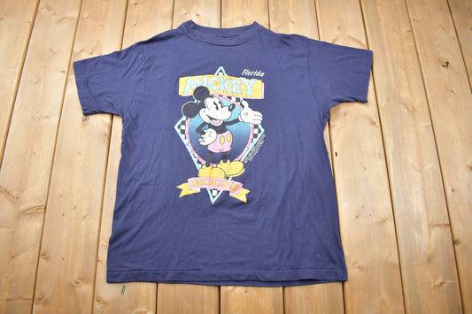 Vintage 1990s Mickey Mouse Florida Graphic T-Shirt / Souvenir T Shirt / American Streetwear / Vintage Disney