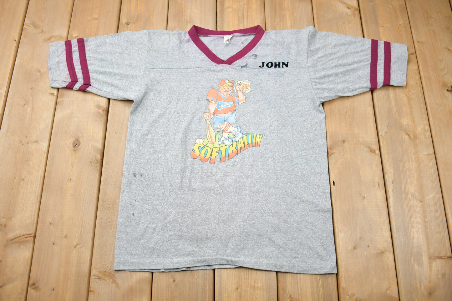 Vintage 1970s Softballin' Graphic T Shirt / Vintage T Shirt / Streetwear / Graphic Tee / Single Stitch / Made In USA