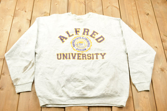 Vintage 1990s Alfred University New York Collegiate Crewneck / New York University / NCAA Sweatshirt / Sportswear / Americana