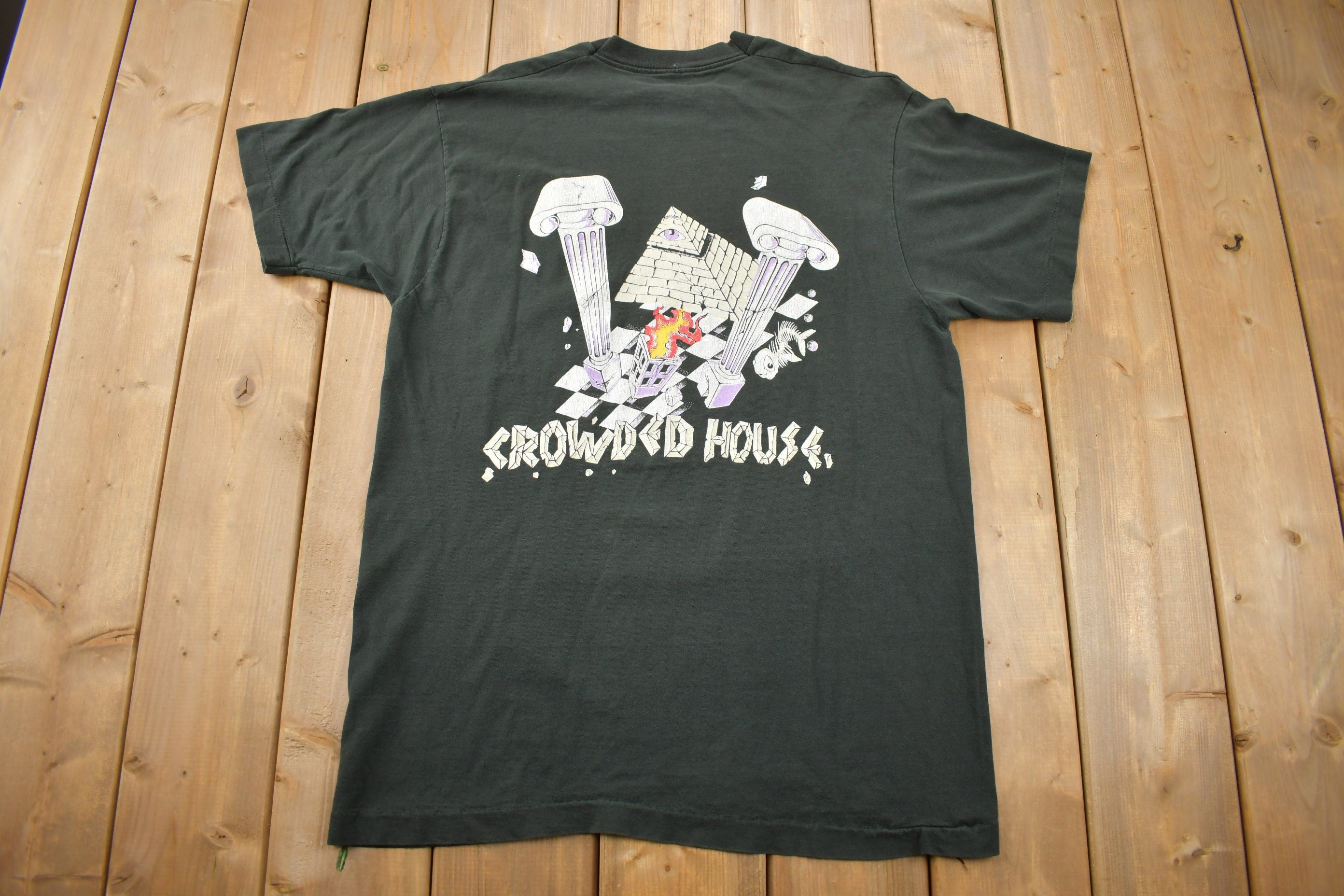 Vintage 1990s Crowded House Graphic Band T-shirt