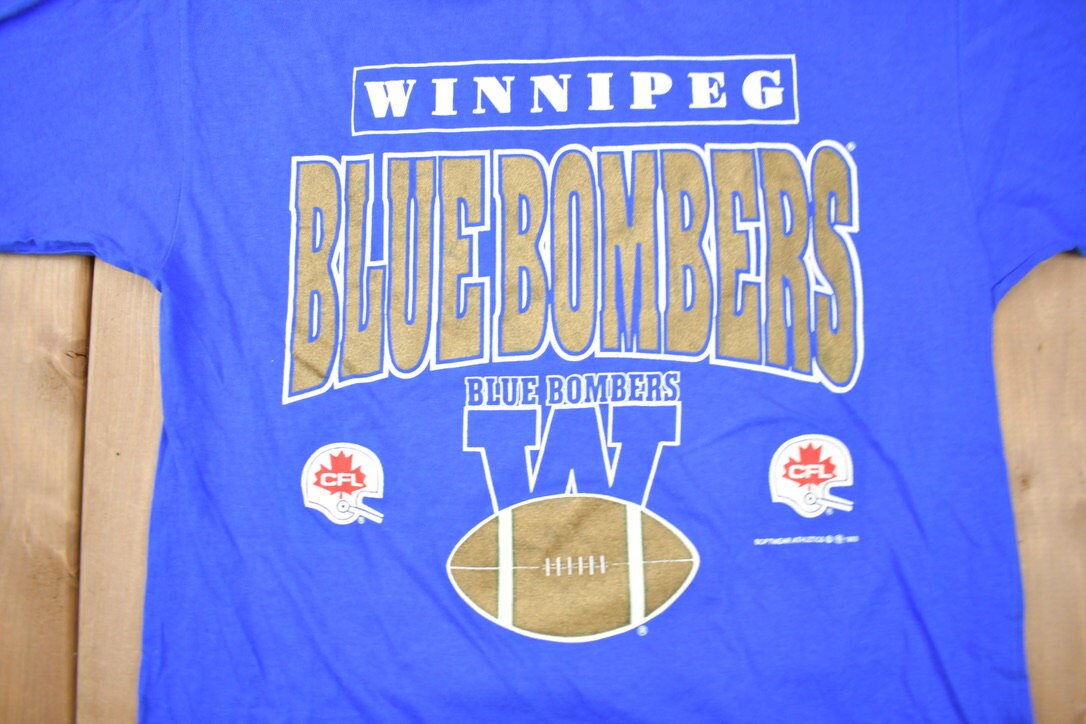 Vintage 1993 Winnipeg Blue Bombers CFL Graphic T Shirt / Vintage T Shirt / Streetwear / Graphic Tee / Single Stitch / Made In Canada