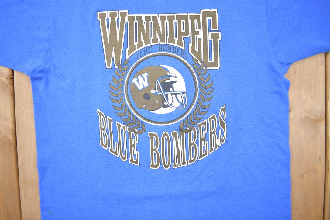 Vintage 1991 Winnipeg Blue Bombers CFL Graphic T Shirt / Vintage T Shirt / Streetwear / Graphic Tee / Single Stitch / Made In Canada