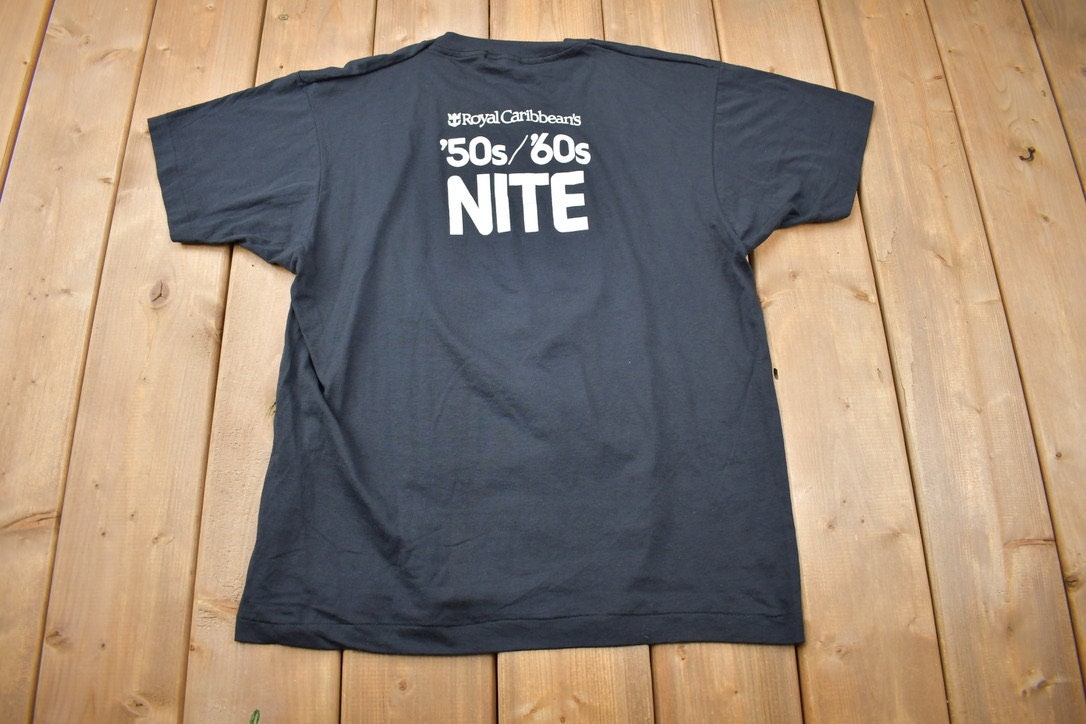 Vintage 1990s Greaser '50s/60's Nite Graphic T Shirt / Vintage T Shirt / Royal Carribean / Graphic Tee / Single Stitch / Made In USA