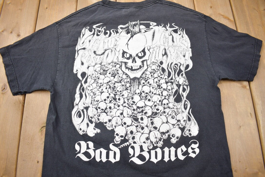 Vintage 1991 Bad Bones Skull Graphic T Shirt / Vintage T Shirt / Streetwear / Graphic Tee / Vintage Skull