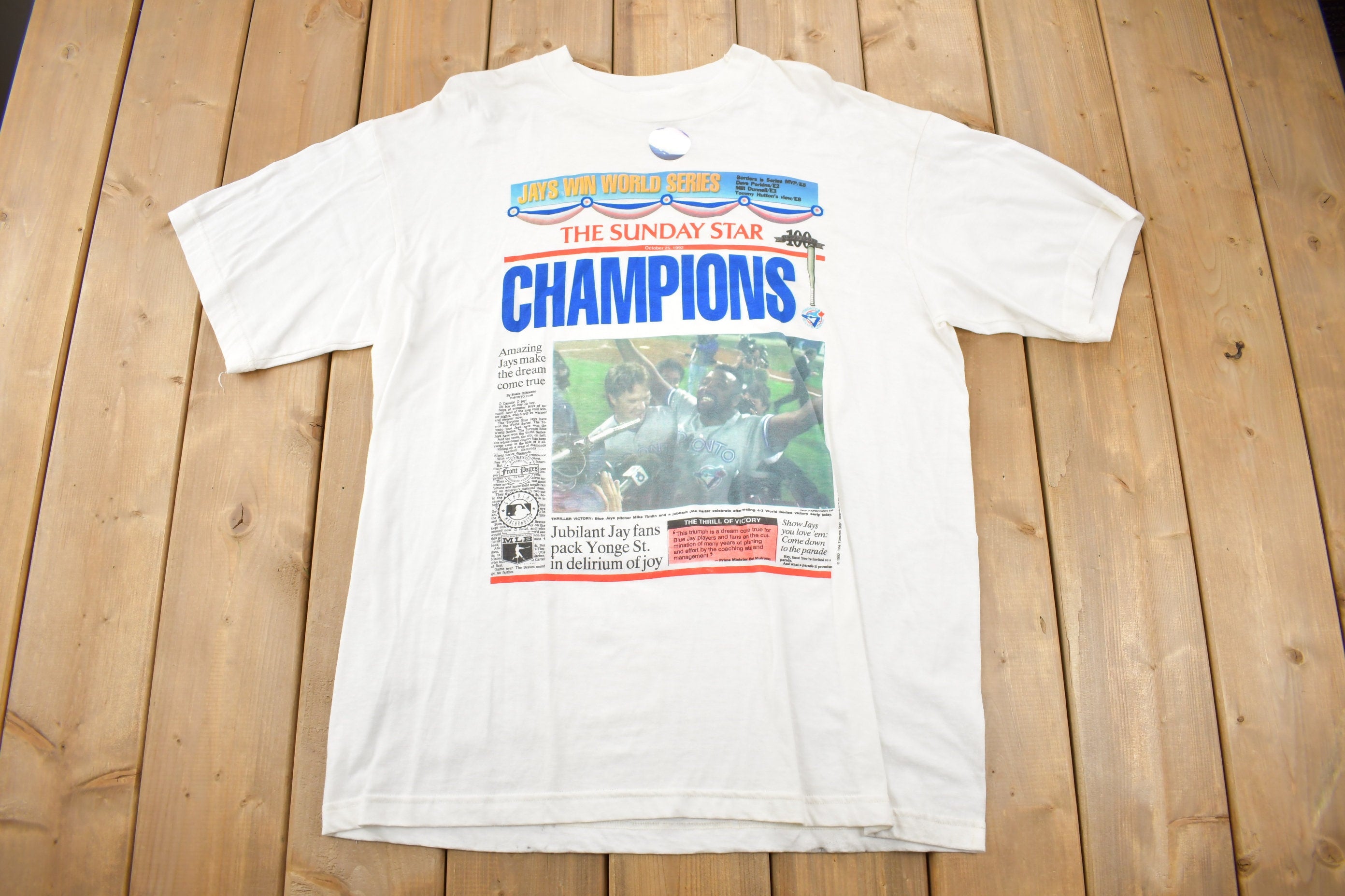 Vintage 1992 Toronto Blue Jays MLB World Series Championship T-shirt