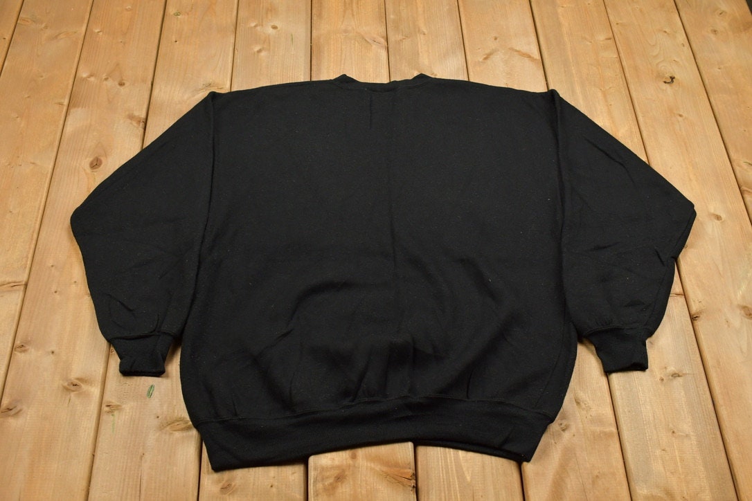 Vintage 1990s Champions Choice Blank Crewneck Sweatshirt / 90s Crewneck / Black Crewneck / Essential / Streetwear / 90s Blank / Blank