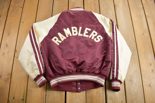 Vintage 1980s Bradford Central Ramblers Satin Jacket / Snap Button / Streetwear / Souvenir Jacket / Made In USA / Size XL