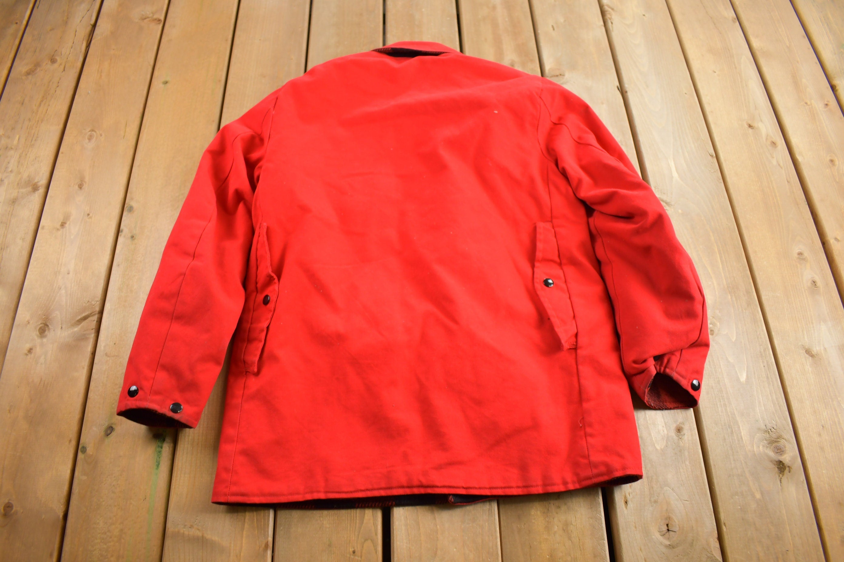 Vintage 1960s 100% Wool Reversible Buffalo Plaid Jacket