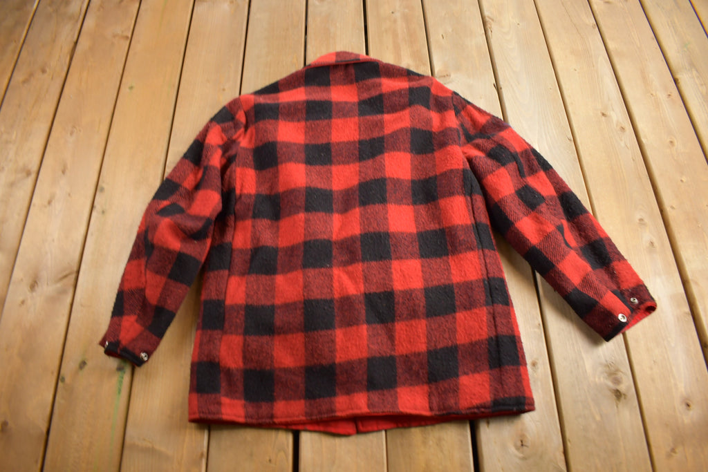 Vintage 1960s 100% Wool Reversible Buffalo Plaid Jacket