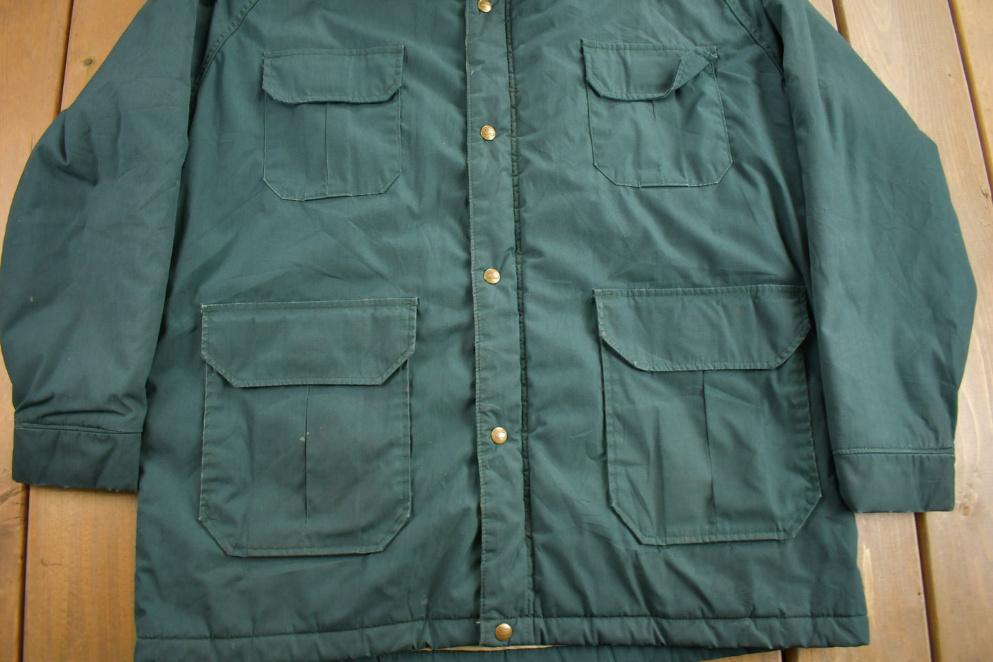 Vintage 1990s Woolrich Forest Green Winter Jacket / Vintage Woolrich / Made In USA / Puffer Jacket