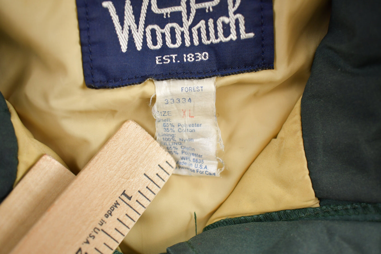 Vintage 1990s Woolrich Forest Green Winter Jacket / Vintage Woolrich / Made In USA / Puffer Jacket