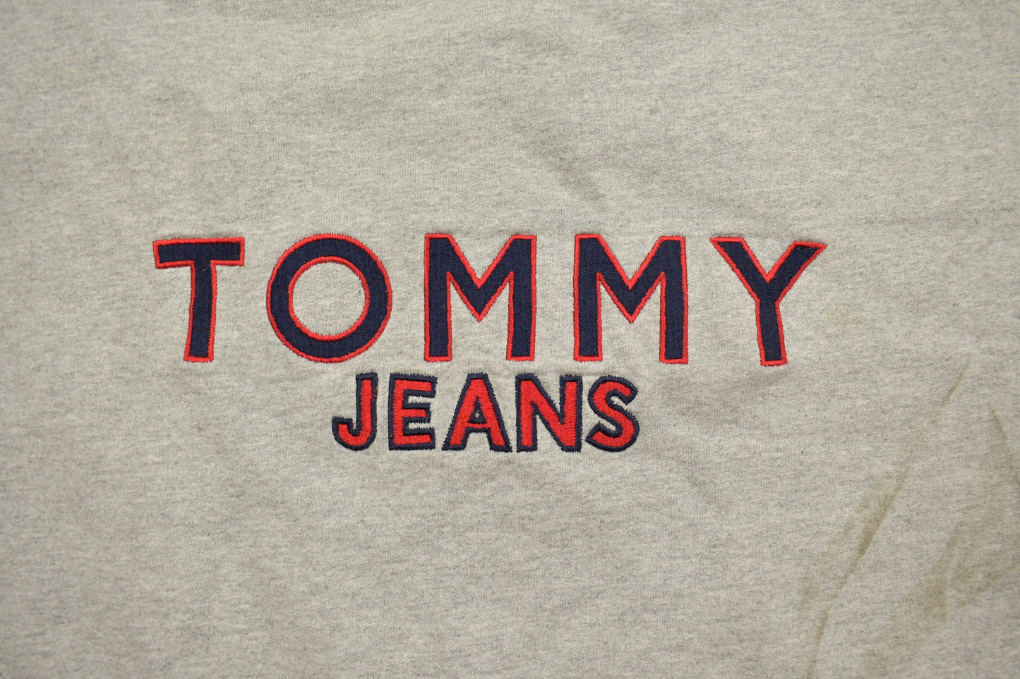 Vintage 1990s Grey Tommy Jeans Crewneck Sweatshirt / 90s Crewneck / Made In Mexico / Streetwear / 90s Blank/