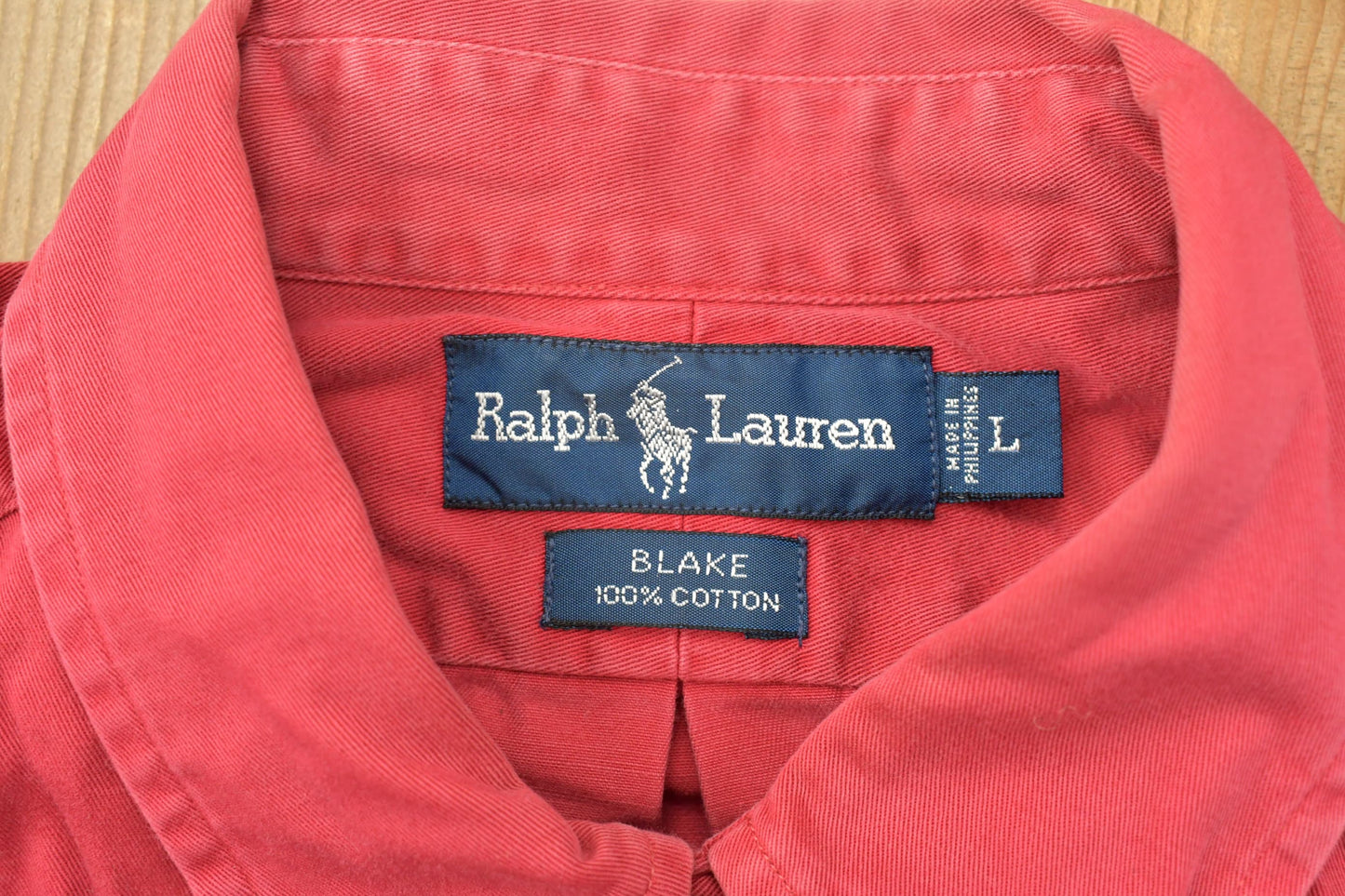 Vintage 1990s Ralph Lauren Polo Blank Red Button Up Shirt / 1990s Button Up / Vintage Polo / Basic Button Up / 90s Ralph Lauren / 90s Polo