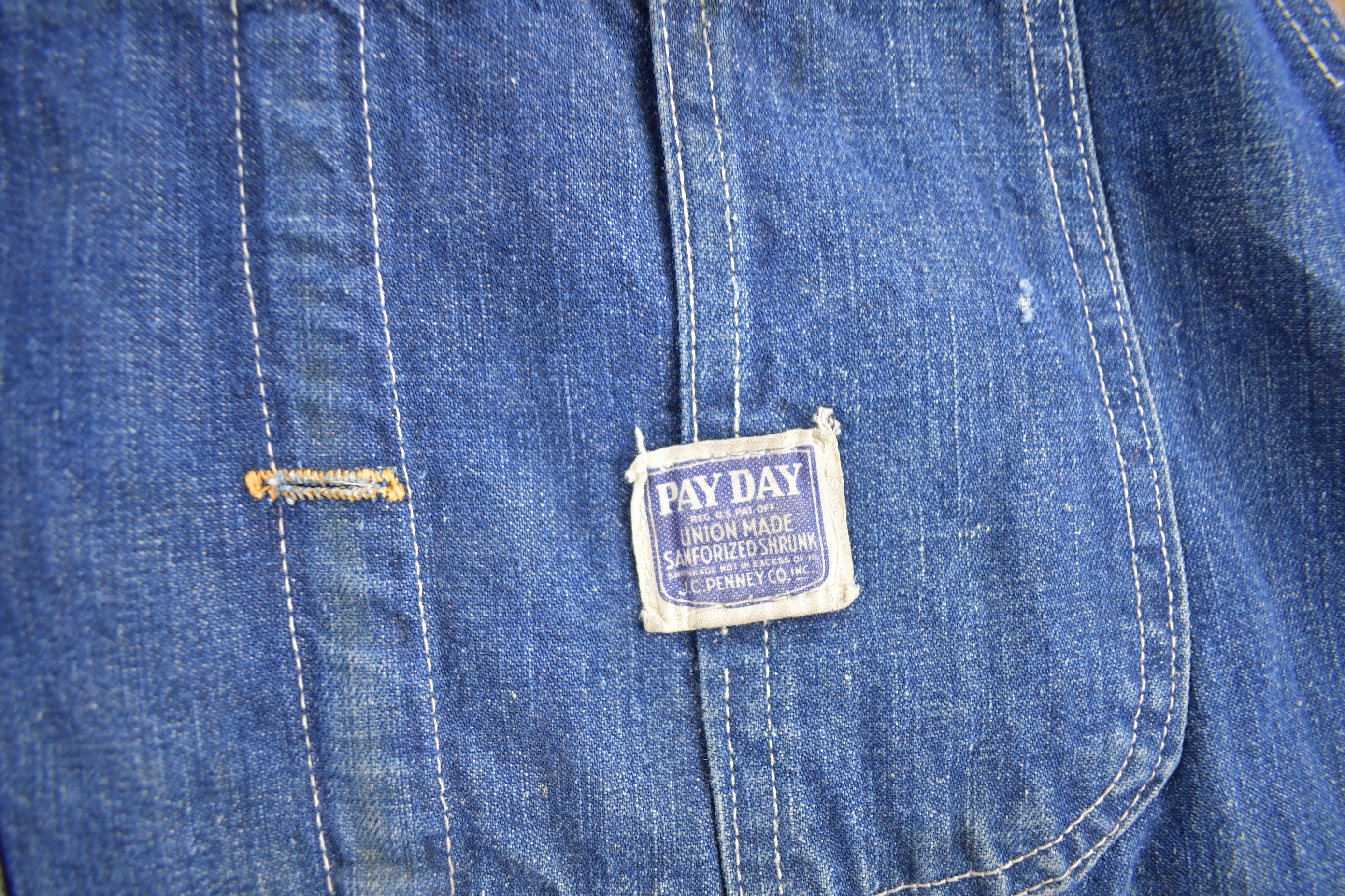 Vintage 1940s Pay Day JC Penney Denim Overalls