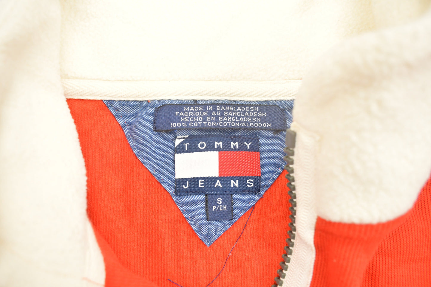 Vintage 1990s Tommy Hilfiger Orange Fleece Sweater