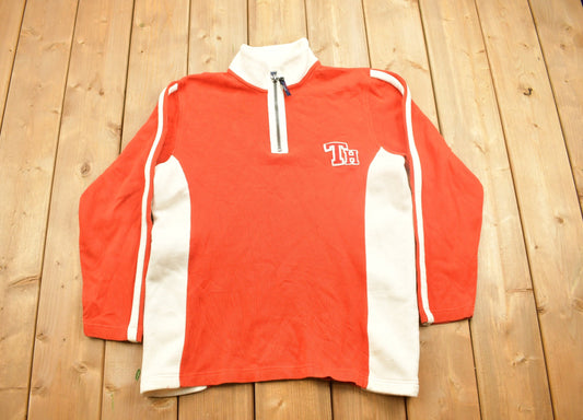 Vintage 1990s Tommy Hilfiger Orange Fleece Sweater