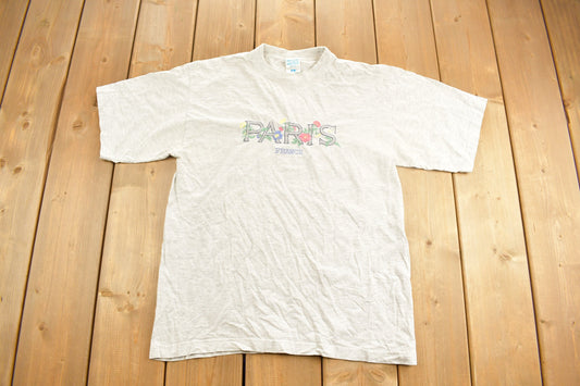 Vintage 1990s Paris France Souvenir T Shirt