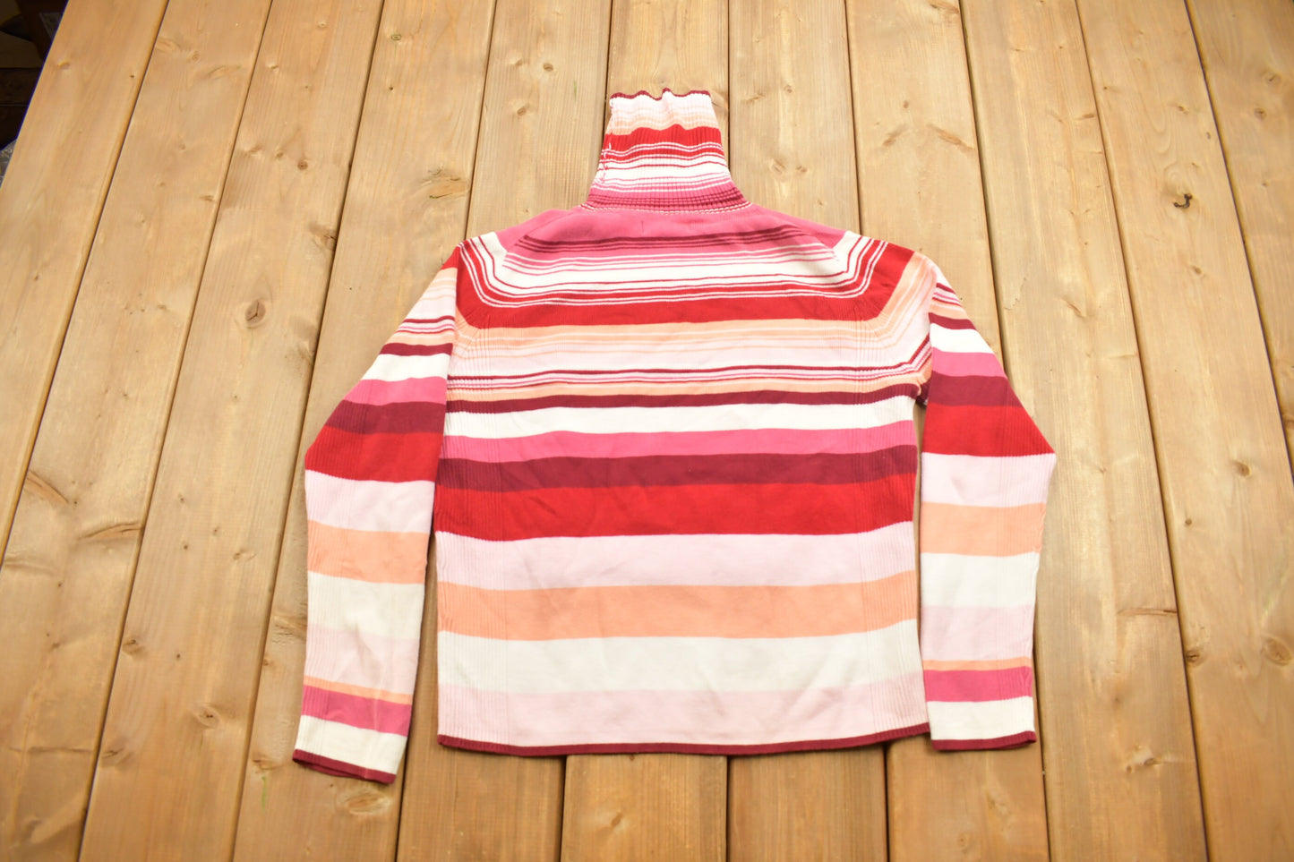 Vintage 1990s Striped Knitted Turtleneck Sweater