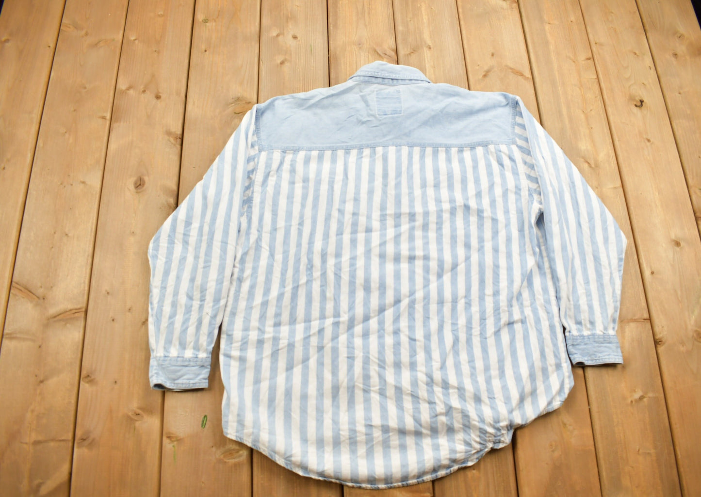 Vintage 1990s Details Sportswear Striped Button Up Shirt