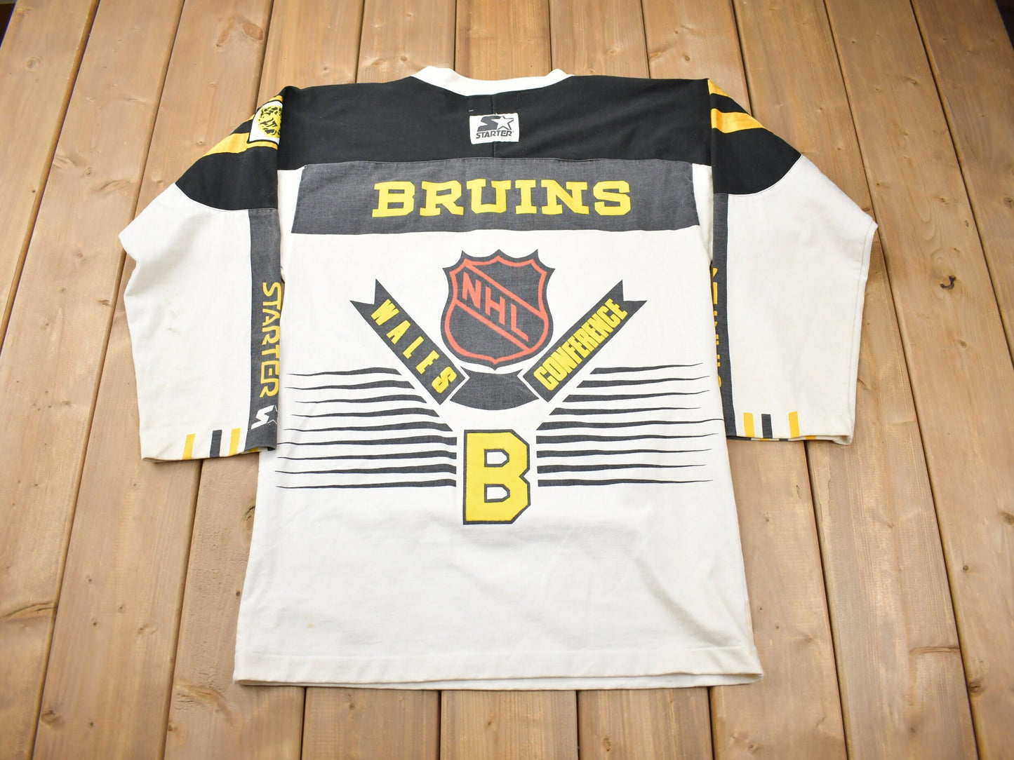 Vintage 1990s Boston Bruins NHL Starter Sweatshirt / Bruins Jersey / Sportswear / Wales Conference / Boston Sweater