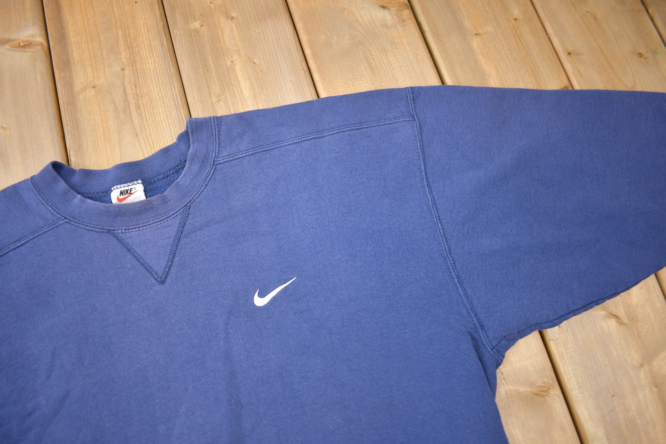 Vintage 1990s Nike Embroidered Mini Swoosh Crewneck Sweatshirt